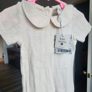 NWT Kate Quinn pointelle Peter pan top